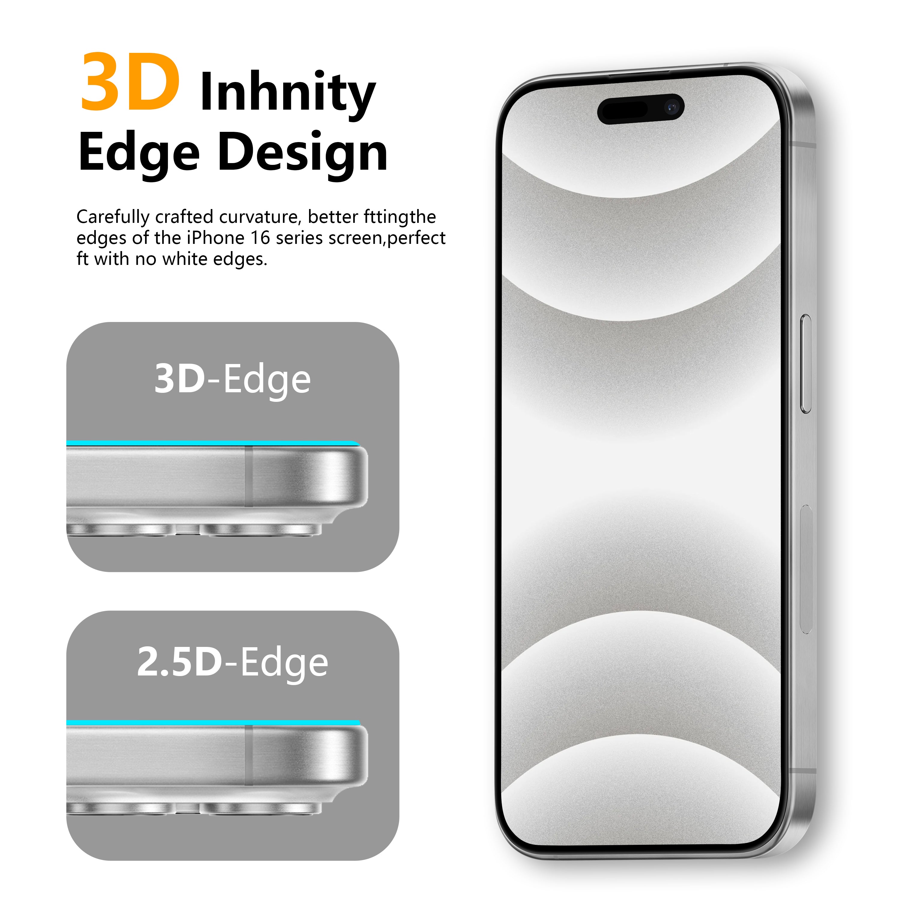 CASETORI® SAMPLE_HD 3D PROTECTION FOR IPHONE 16 PRO MAX | EDGE TO EDGE W. INST. TOOL