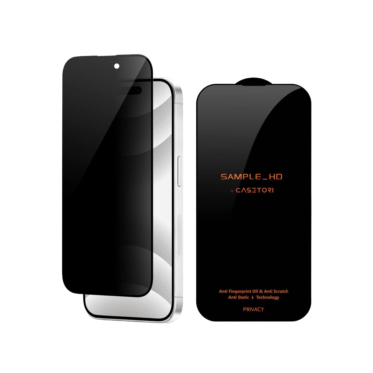 CASETORI® SAMPLE_HD CLEAR PRIVACY PROTECTION FOR IPHONE 16 PRO MAX| EDGE TO EDGE W. EASY INST. TOOL