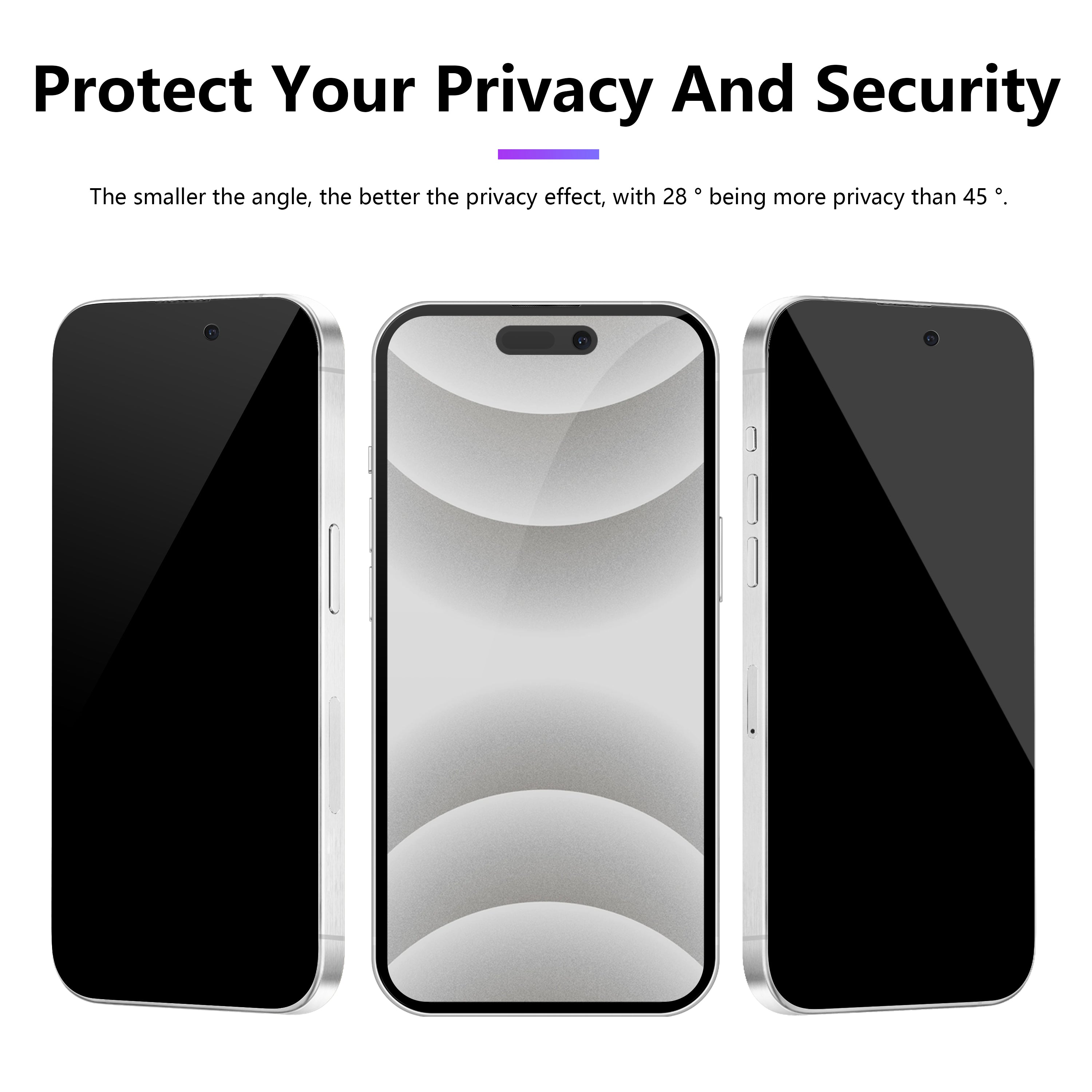 CASETORI® SAMPLE_HD CLEAR PRIVACY PROTECTION FOR IPHONE 16 PRO MAX| EDGE TO EDGE W. EASY INST. TOOL