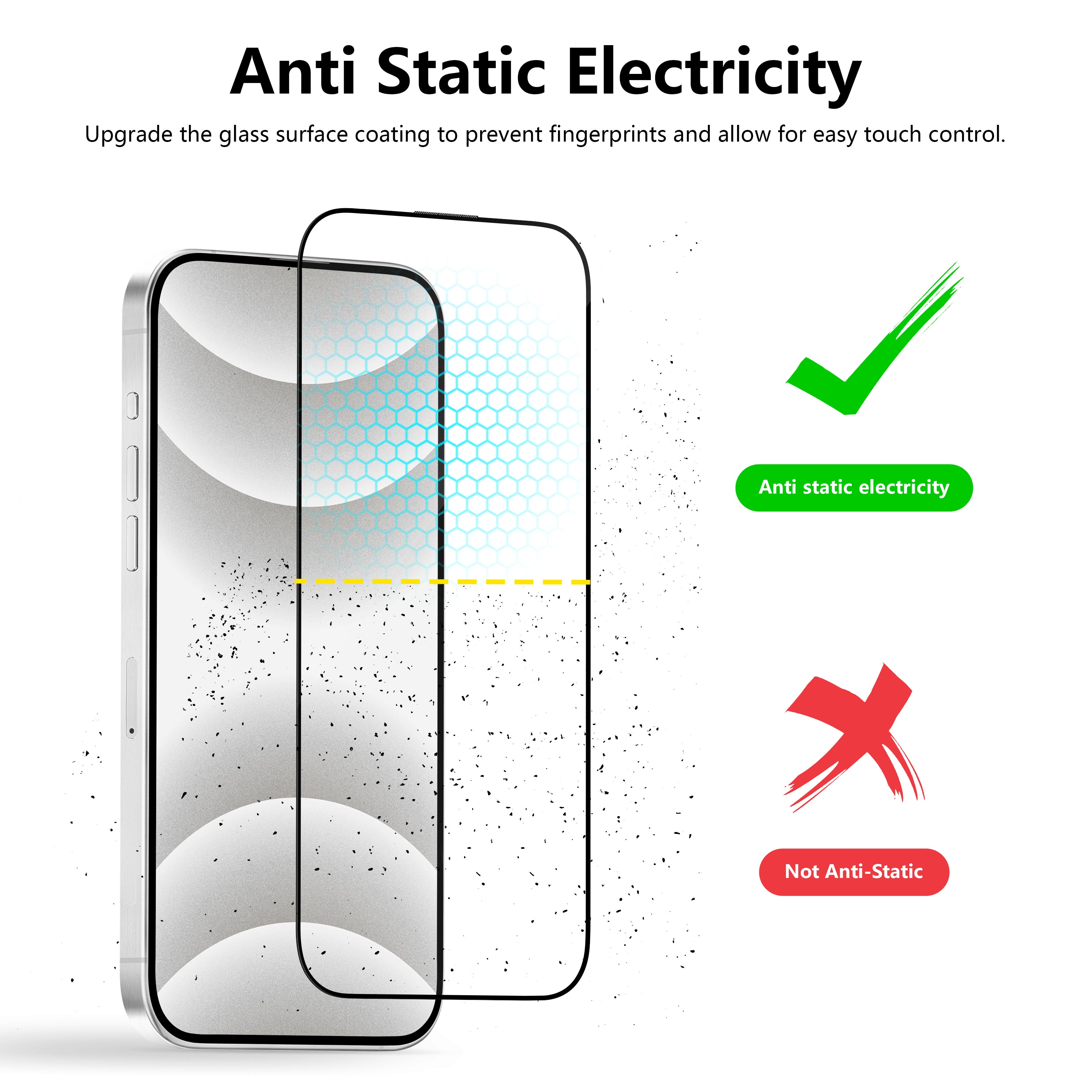 CASETORI® SAMPLE_AR ANTI REFLECTIVE PROTECTION FOR IPHONE 16 PRO MAX | EDGE TO EDGE W. APPLICATOR